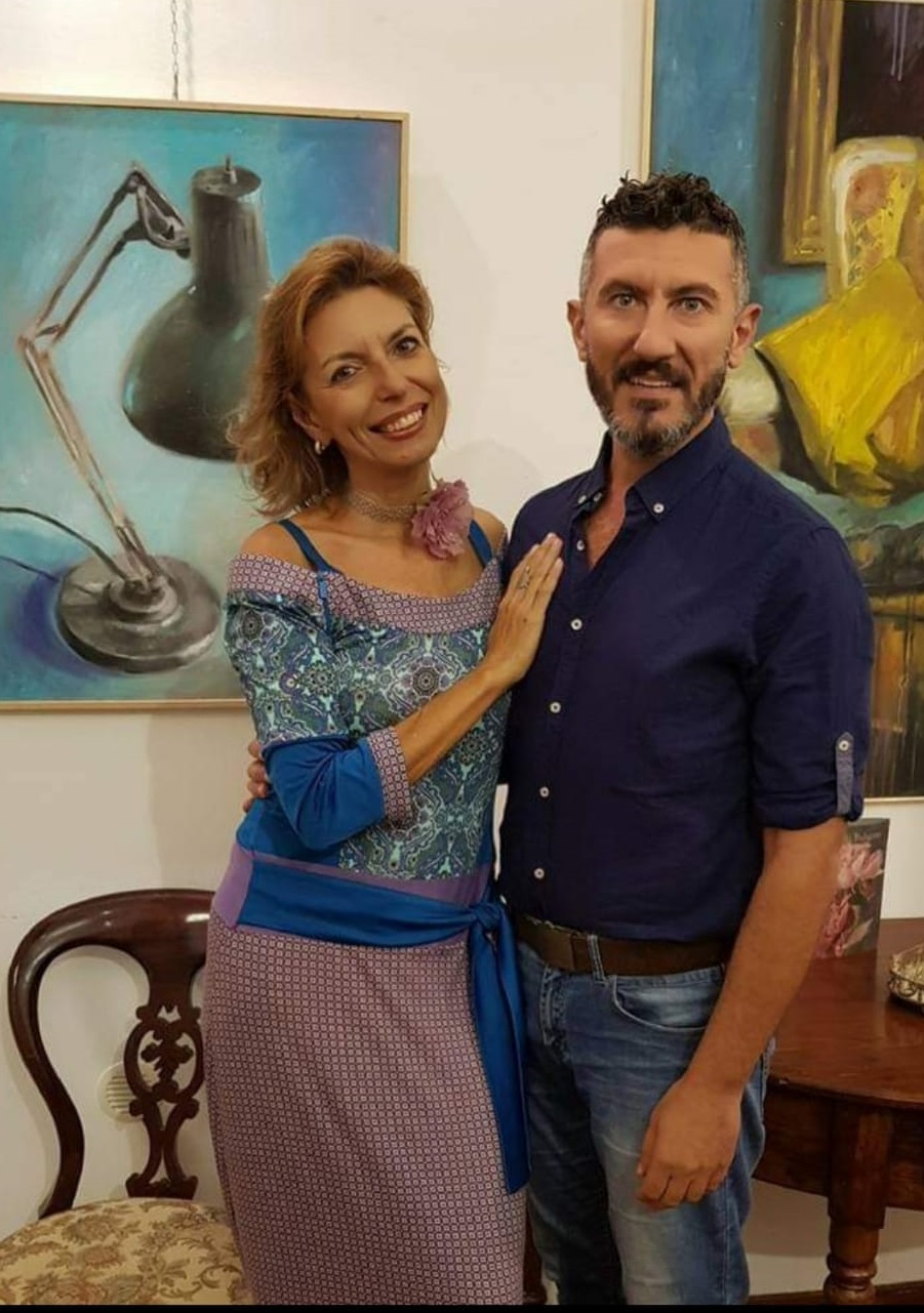 Laura Romano e Maurizio Priolo all'inaugurazione della Persoale di Daniela Balsamo "Interno giorno", 29 settembre 2017"