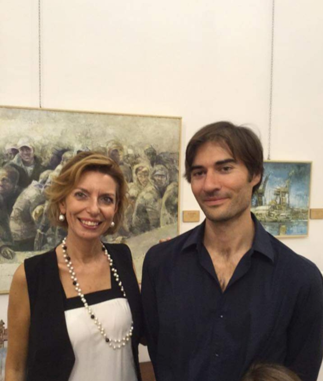 Laura Romano e Cristiano Guitarrini all'inaugurazione della sua Personale "Nei fuochi della città", 2 Ottobre 2015