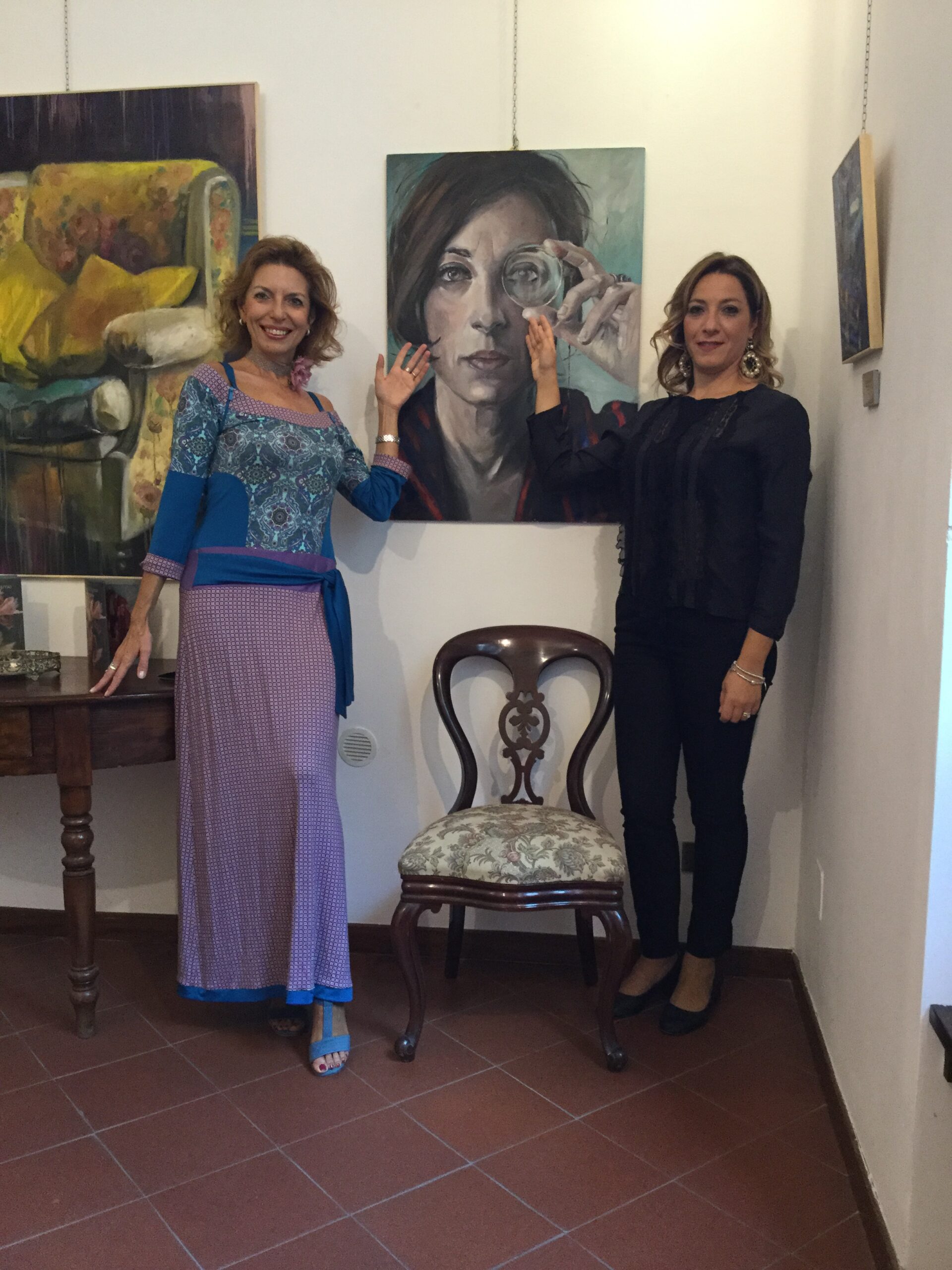 Laura Romano e Floriana Spanò all'inaugurazione della Personale di Daniela Balsamo "Interno Giorno", 29 Settembre 2017