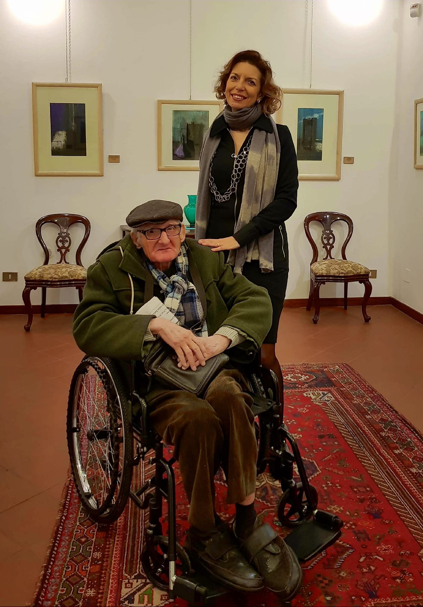 Laura Romano e Tino Signorini all'inaugurazione della sua Personale "In attesa dell'alba" 10 Febbraio 2018
